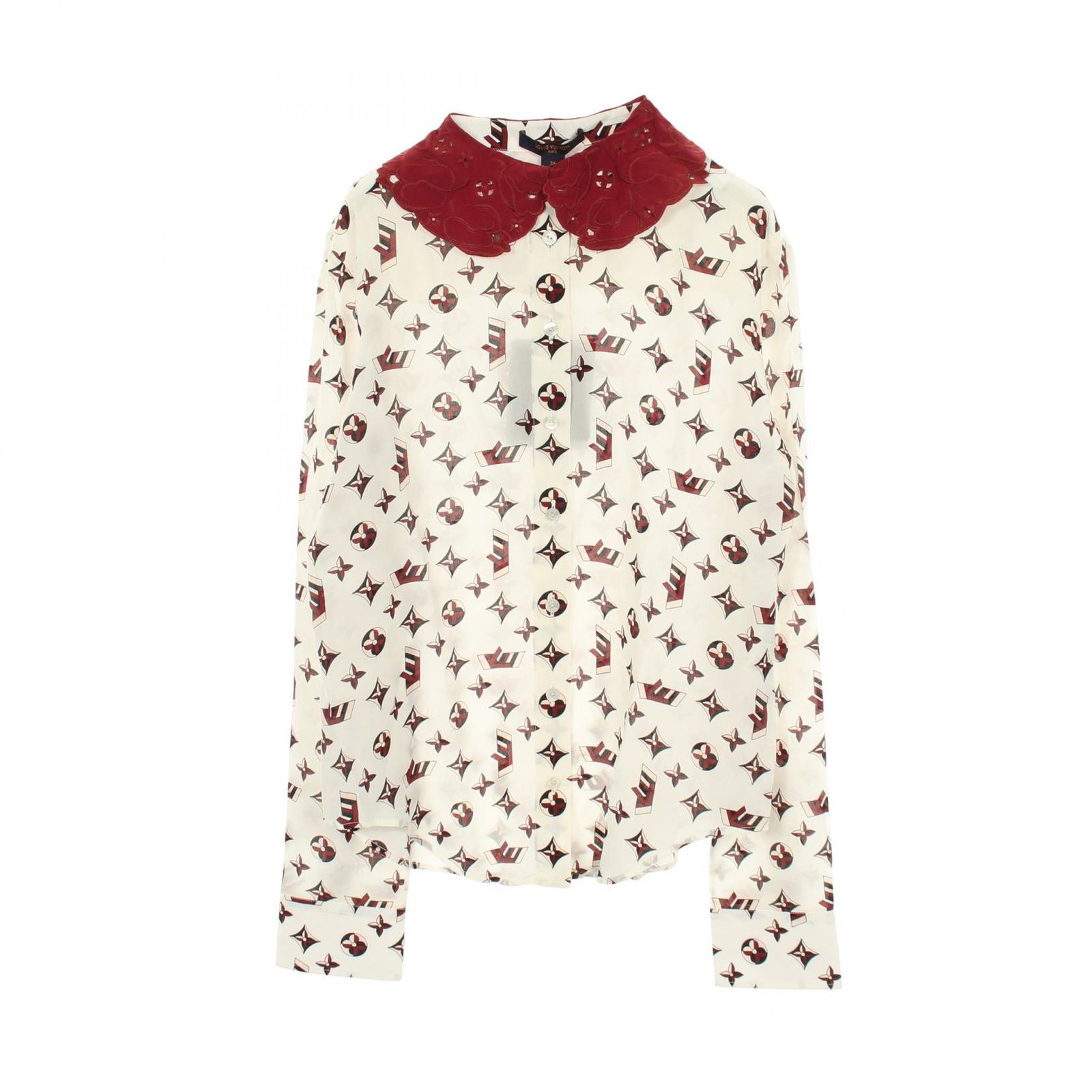 ルイ・ヴィトン LOUIS VUITTON モノグラム 総柄 長袖 RW192W NMV FHBB01 シルク シャツ レディース 未使用