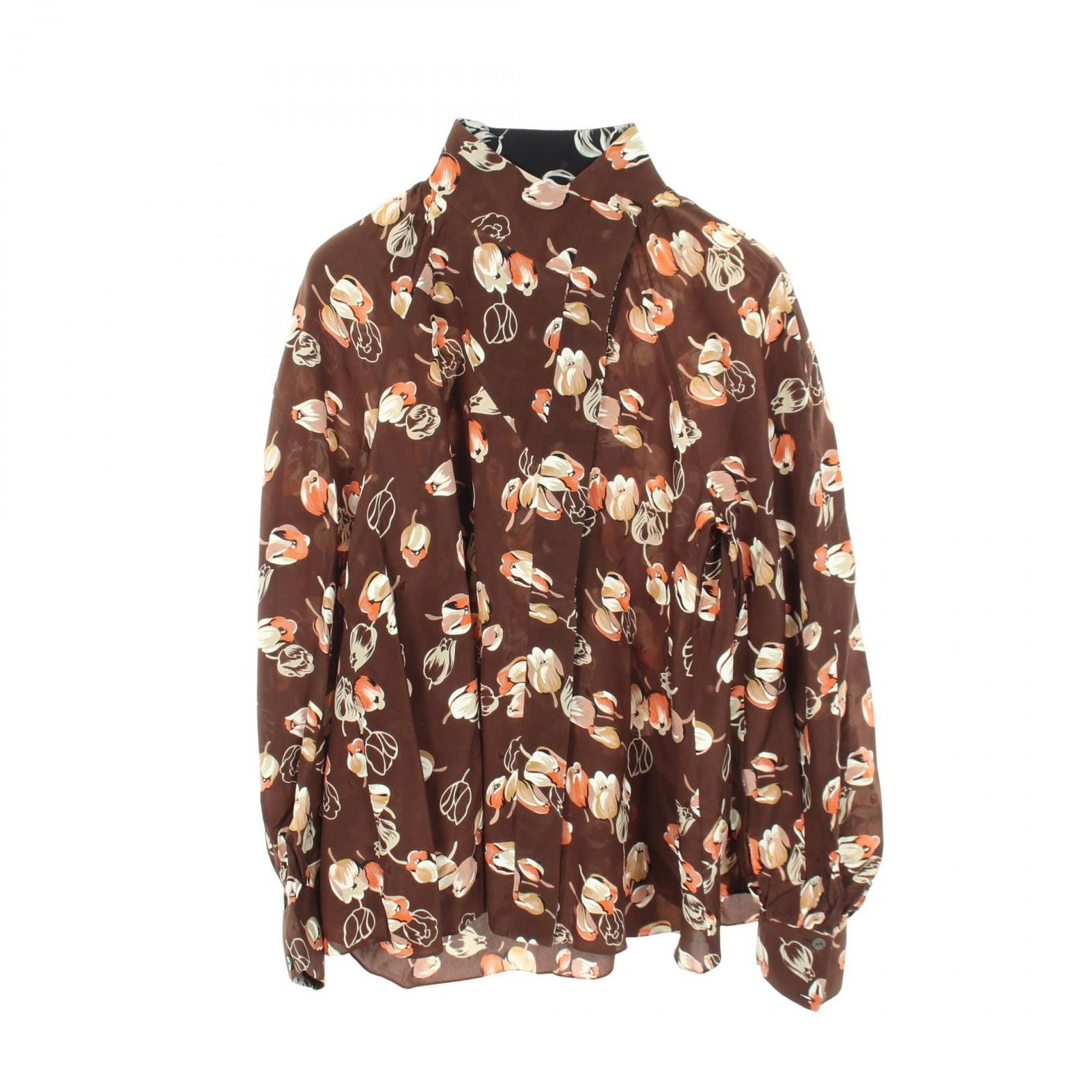 ルイ・ヴィトン LOUIS VUITTON 花柄 長袖 RW192W PUG FHBL99 シルク シャツ レディース 未使用