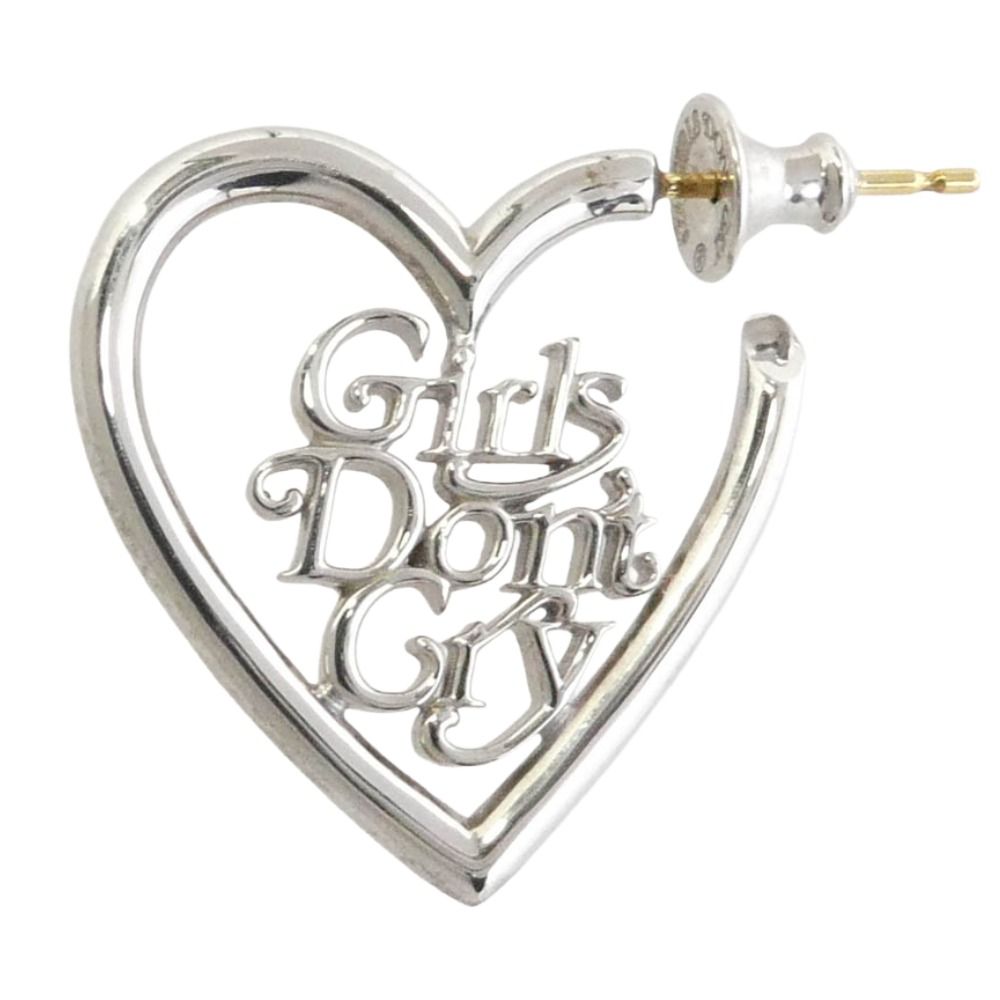 キャリアリング CAREERING Girls Don't Cry ガールズドントクライ x Girls Don't Cry ガールズドントクライ ハートロゴ ピアス シルバー系【中古】