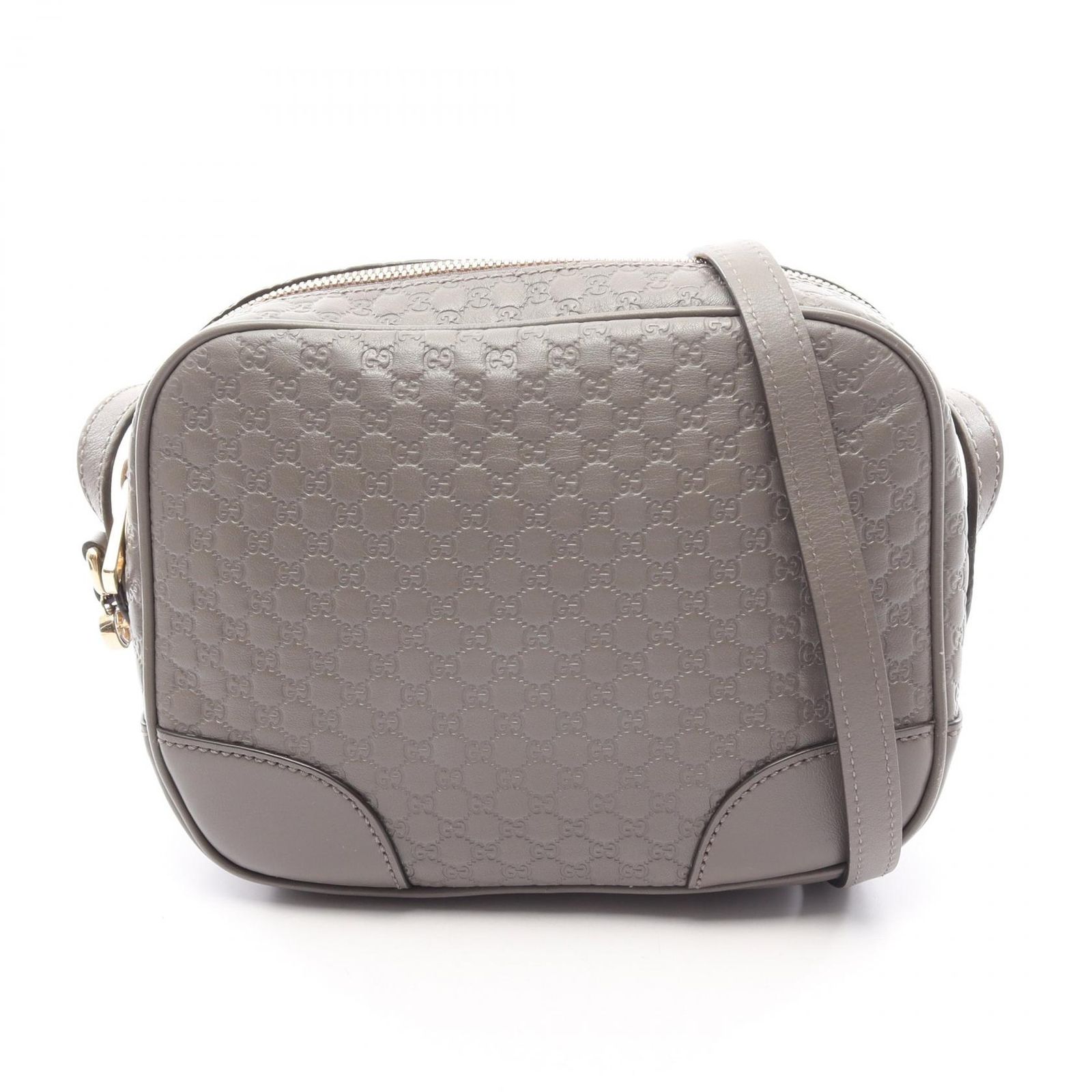 グッチ GUCCI ショルダーバッグ ブリー マイクログッチシマ 449413 グレー レザー マイクログッチシマ ショルダーバッグ レディース Used A