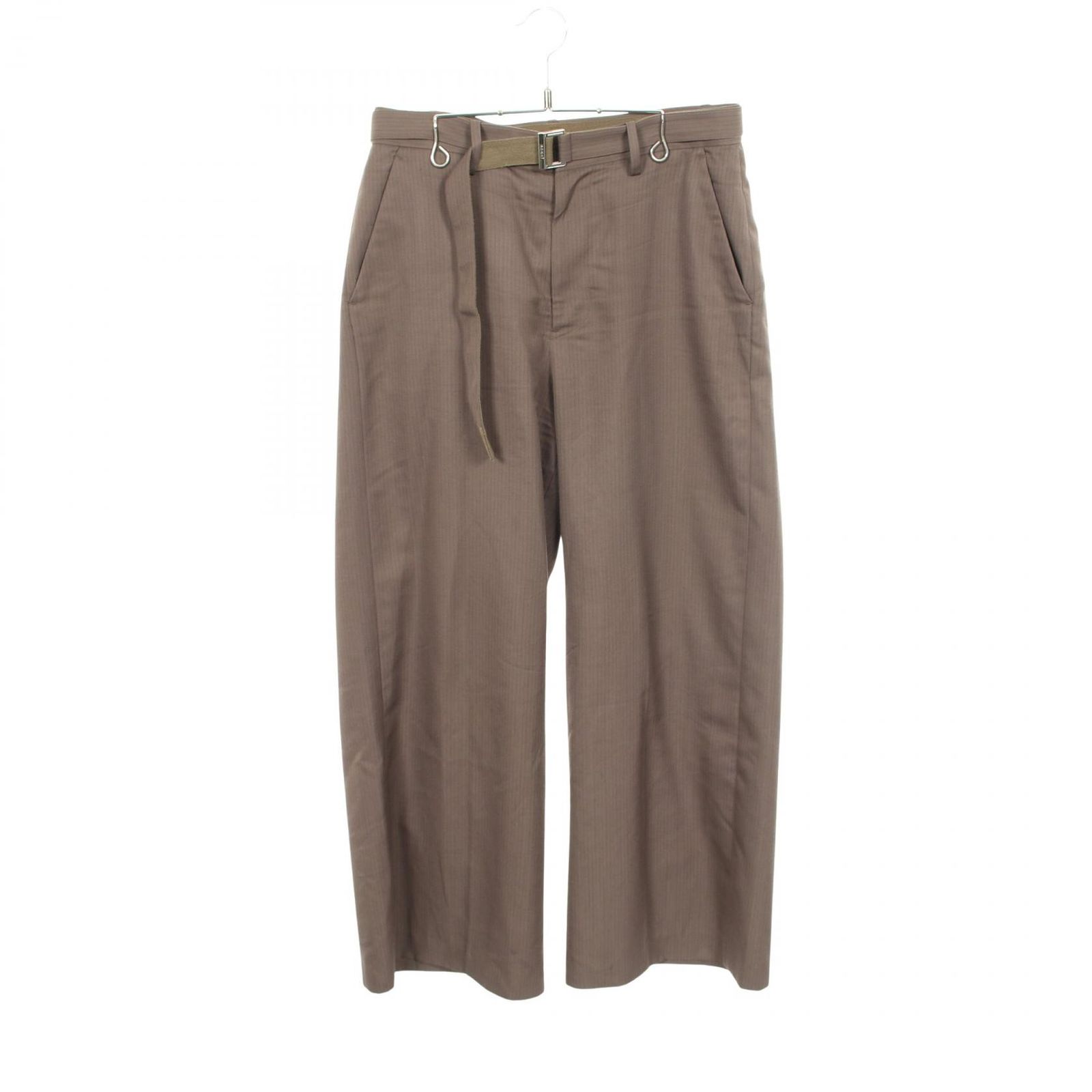 サカイ Sacai パンツ Doeskin Pants ピンストライプ ワイド 25-03634M ウール パンツ メンズ Used B
