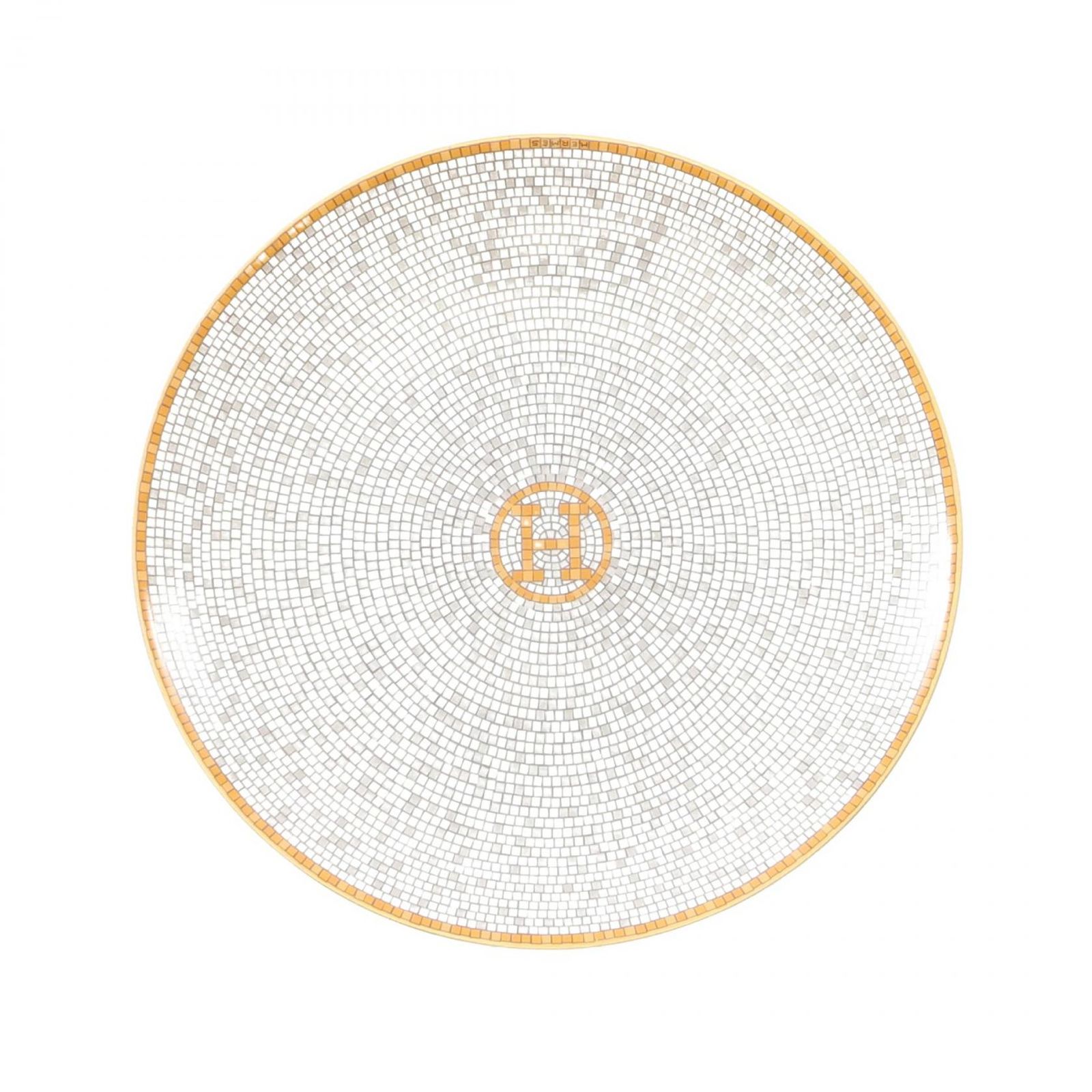 エルメス HERMES 食器 モザイク ヴァンキャトル 16cm プレート グレー その他 ヴァンキャトルプレート ユニセックス Used A