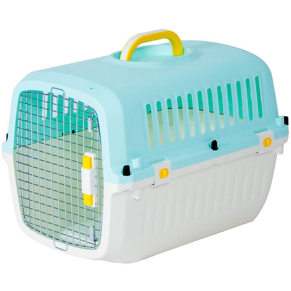 プチリュバン ペットキャリー CF60 ブルー 両開きドア 猫用 小型犬用 中型犬用 小動物用 10kgまで Lサイズ 奥行き60 x 幅39.5 x 高さ41.5cm 猫 犬