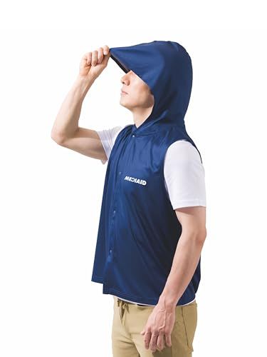 [メディエイド] 【 肌温度より-15℃で冷却】 冷却ベスト 冷感ポンチョ アイシングギア フード付き冷感ベスト フリーサイズ 暑さ対策グッズ 屋外 医療メーカーry 5b85dd07