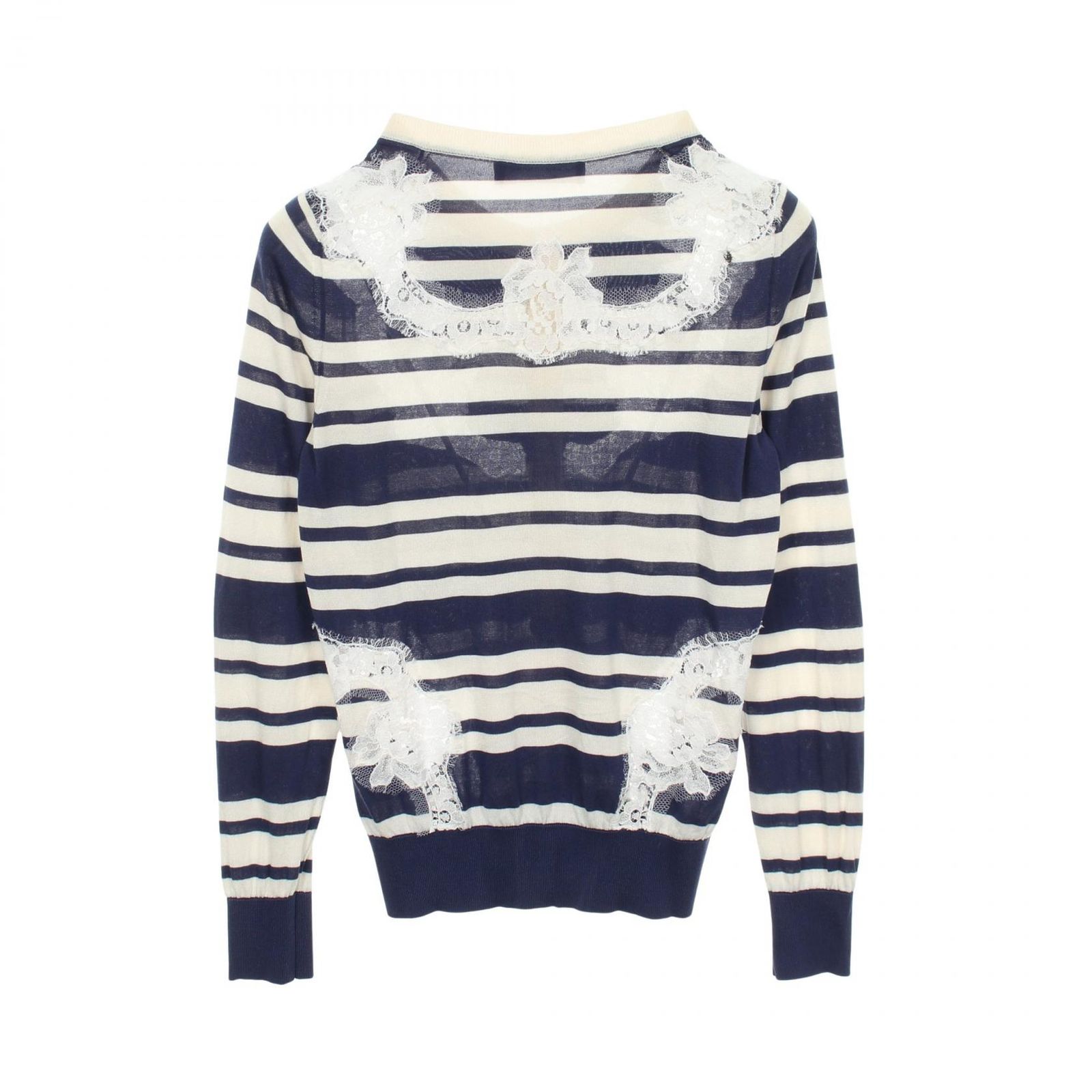 ドルチェアンドガッバーナ DOLCE & GABBANA カーディガン ボーダー レース シルク カーディガン レディース Used A ドルチェアンドガッバーナ DOLCE & GABBANA カーディガン ボーダー レース シルク カーディガン レディース Used A