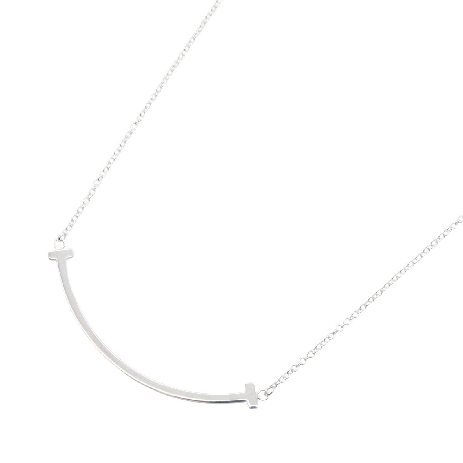 ティファニー TIFFANY＆CO ネックレス Tスマイル スモール ネックレス 60011677 首回り40.5/45.5㎝ K18WG（ホワイトゴールド） Tスマイル スモール ネックレス レディース
