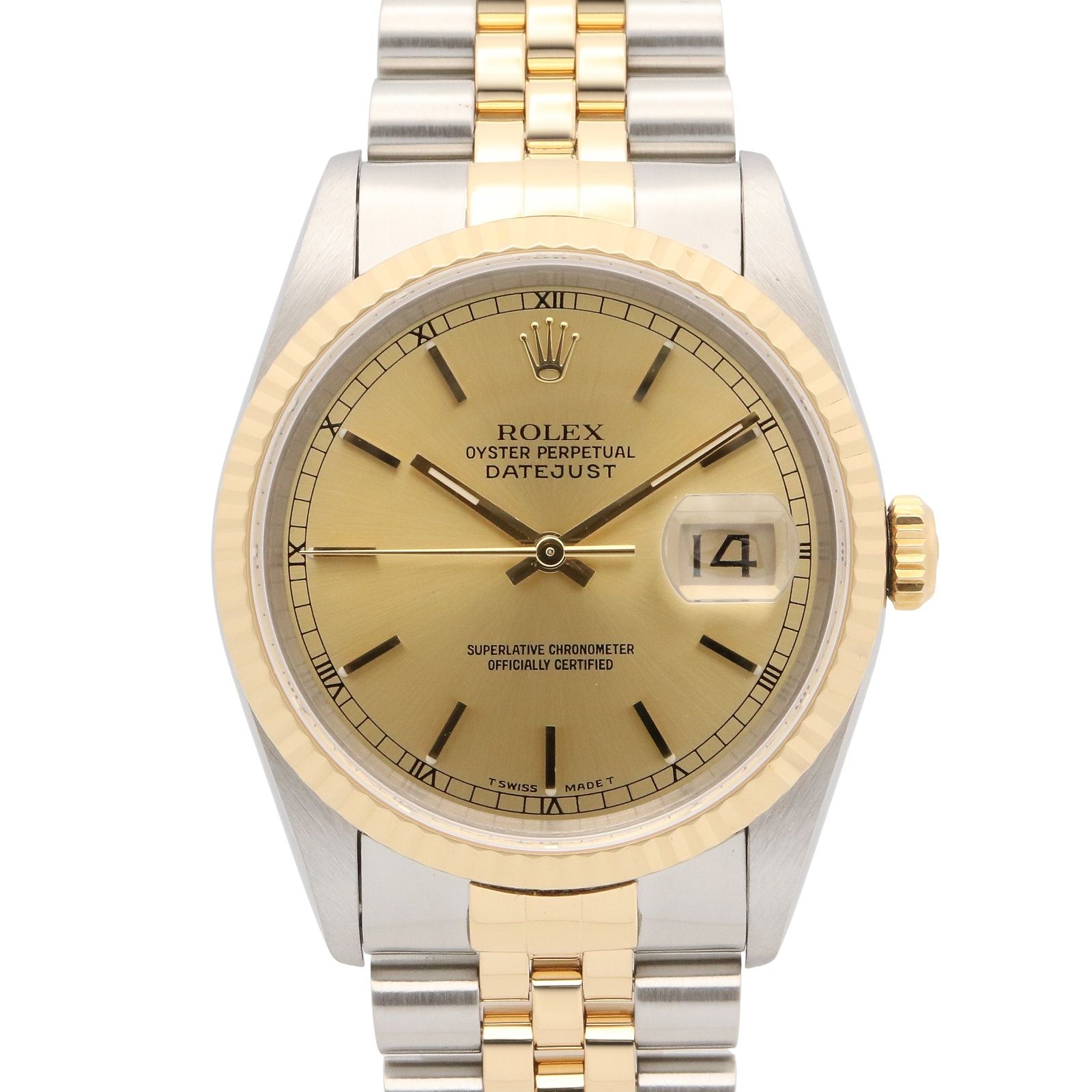 ロレックス ROLEX 腕時計 デイトジャスト T番 16233 CH/BA K18（イエローゴールド） ステンレススチール デイトジャスト T番 メンズ Used A