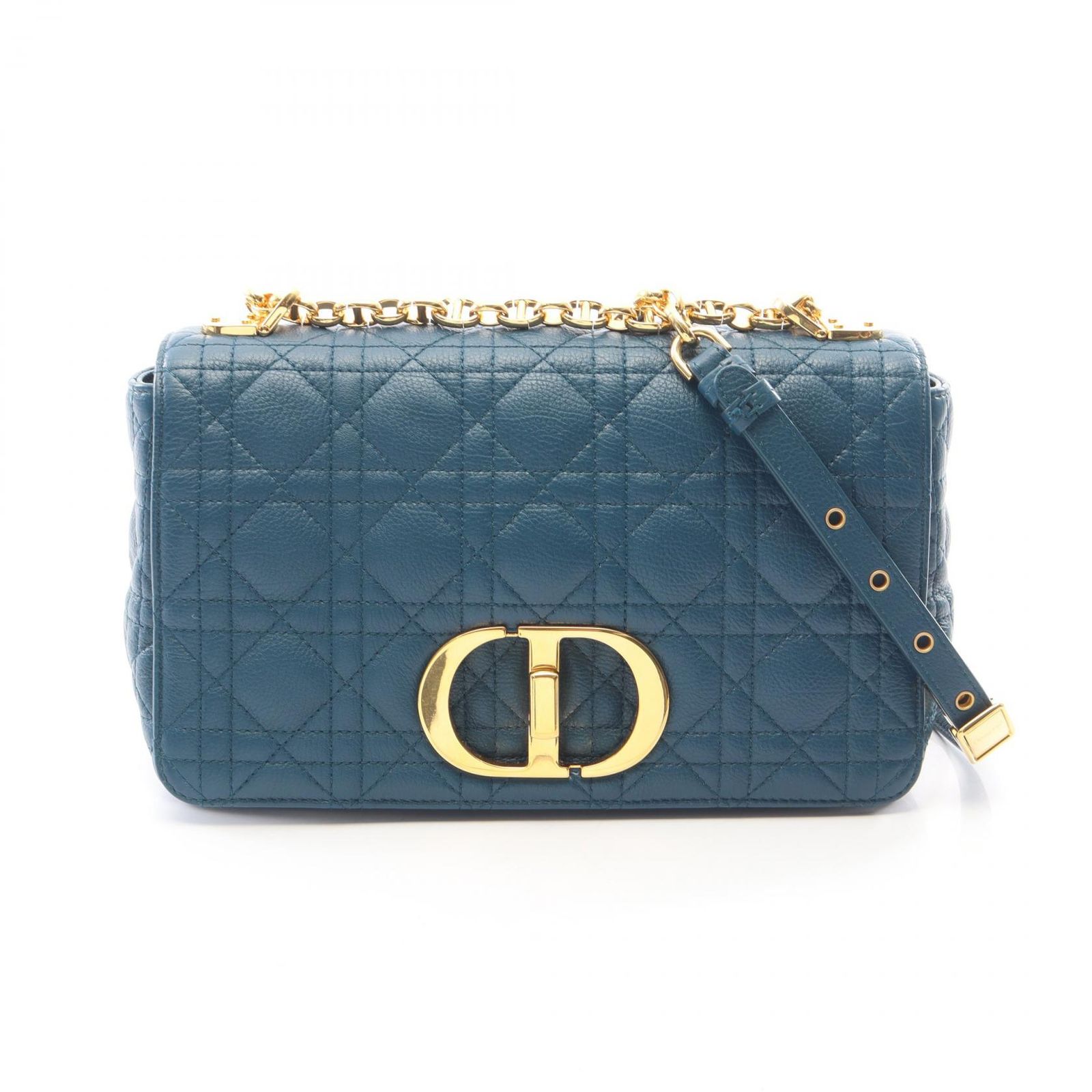 ディオール Dior ショルダーバッグ CARO カロ ミディアム カナージュ M9242UWHC ブルー レザー CARO バッグ ミディアム レディース Used A