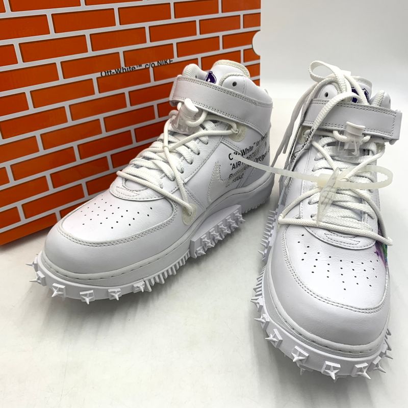 【中古品】 NIKE ナイキ × OFF-WHITE オフホワイト 別注 コラボ AIR FORCE 1 MID GRAFFITI DR0500-100 エアフォース1 ミッド スニーカー 靴 シューズ 【160-260627-ko-03-tei】