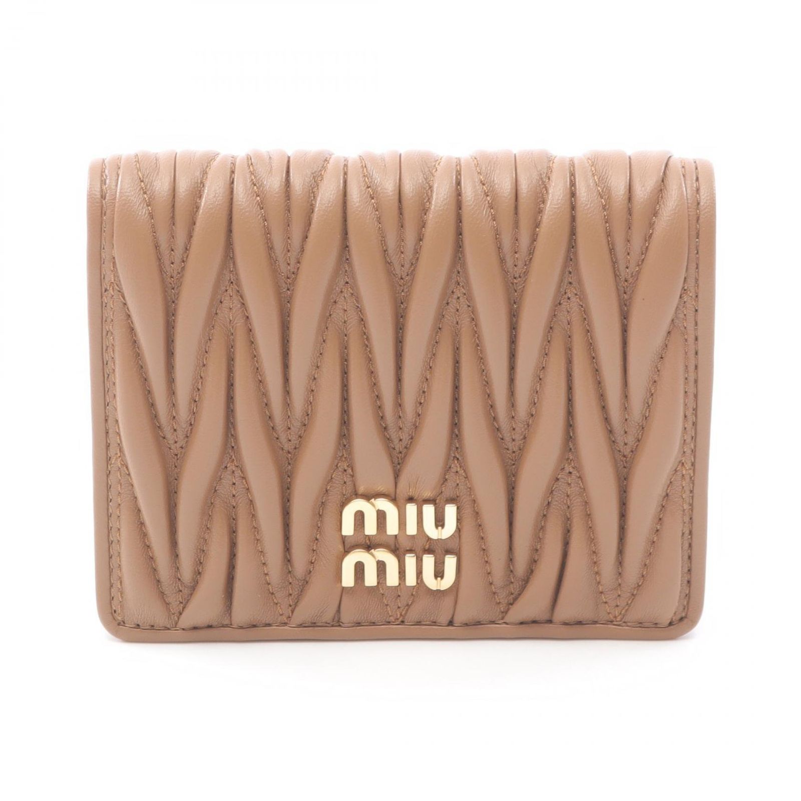 ミュウ ミュウ Miu Miu 二つ折り財布 MATELASSE マテラッセ 5MV204AFPPF098L レザー 二つ折財布 レディース 新品