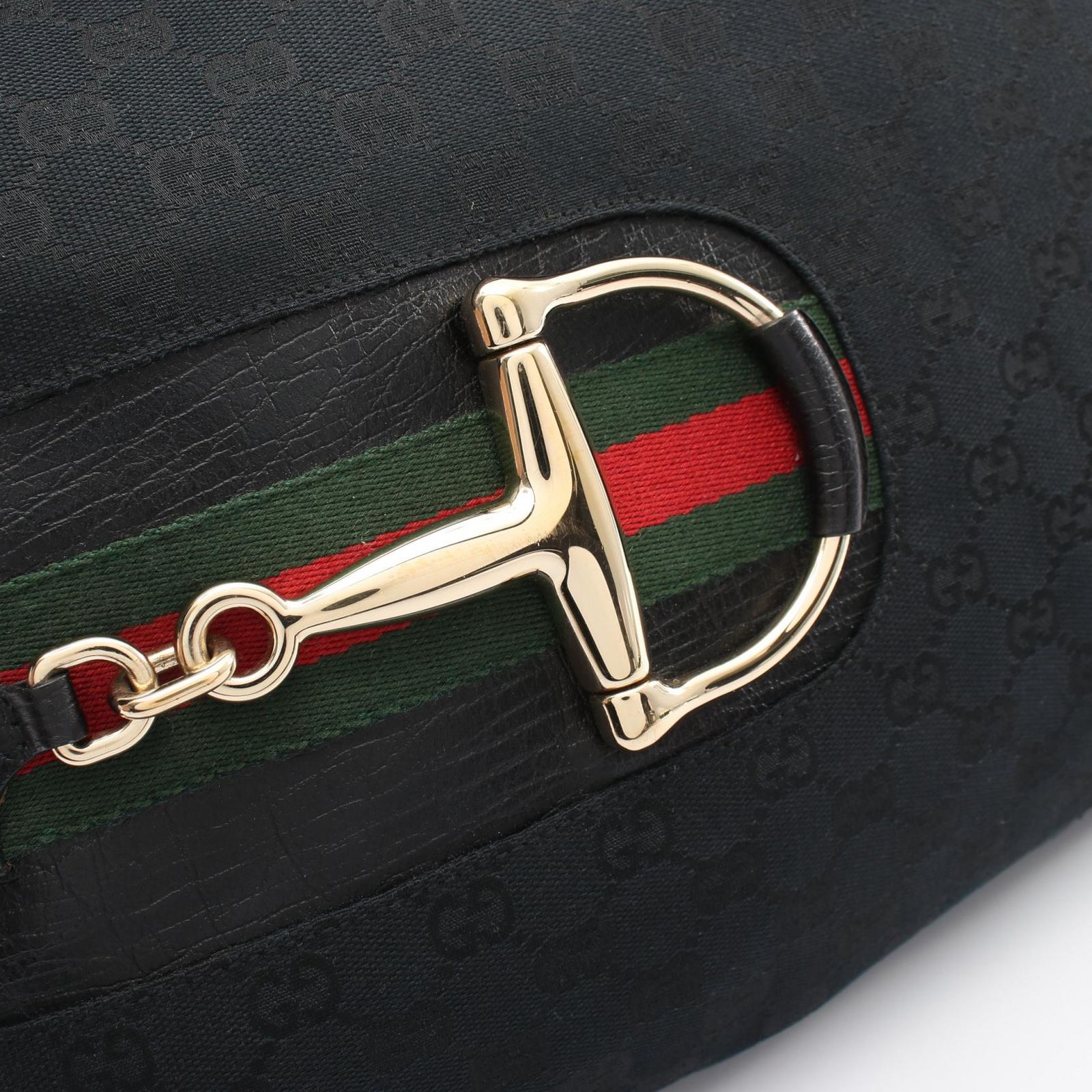 グッチ GUCCI ショルダーバッグ ホースビット GGキャンバス 137386 ブラック キャンバス レザー ホースビット ショルダーバッグ レディース Used A グッチ GUCCI ショルダーバッグ ホースビット GGキャンバス 137386 ブラック キャンバス レザー ホースビット ショルダーバッグ レディース Used A