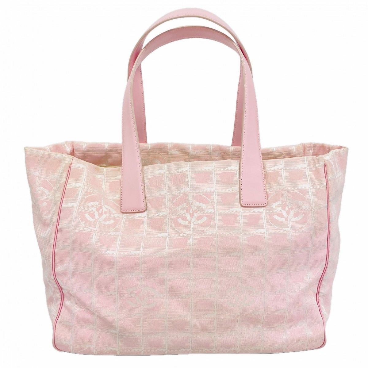 【6fd5455-k】シャネル トートバッグ ニュートラベル ナイロン ピンク シルバー ゴールド金具【中古】レディース