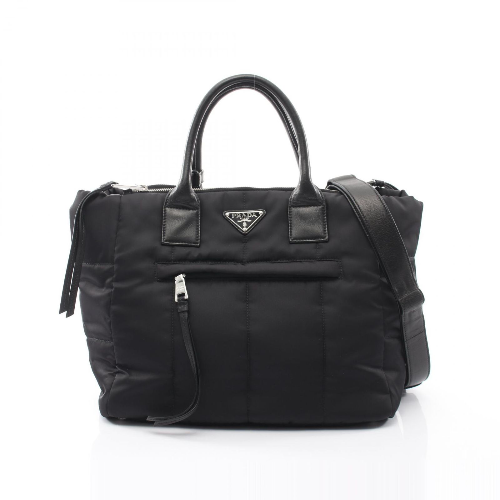 プラダ PRADA トートバッグ TESSUTO BOMBER ボンバー 2WAY ブラック ナイロン レザー ボンバー 2wayトート レディース Used A
