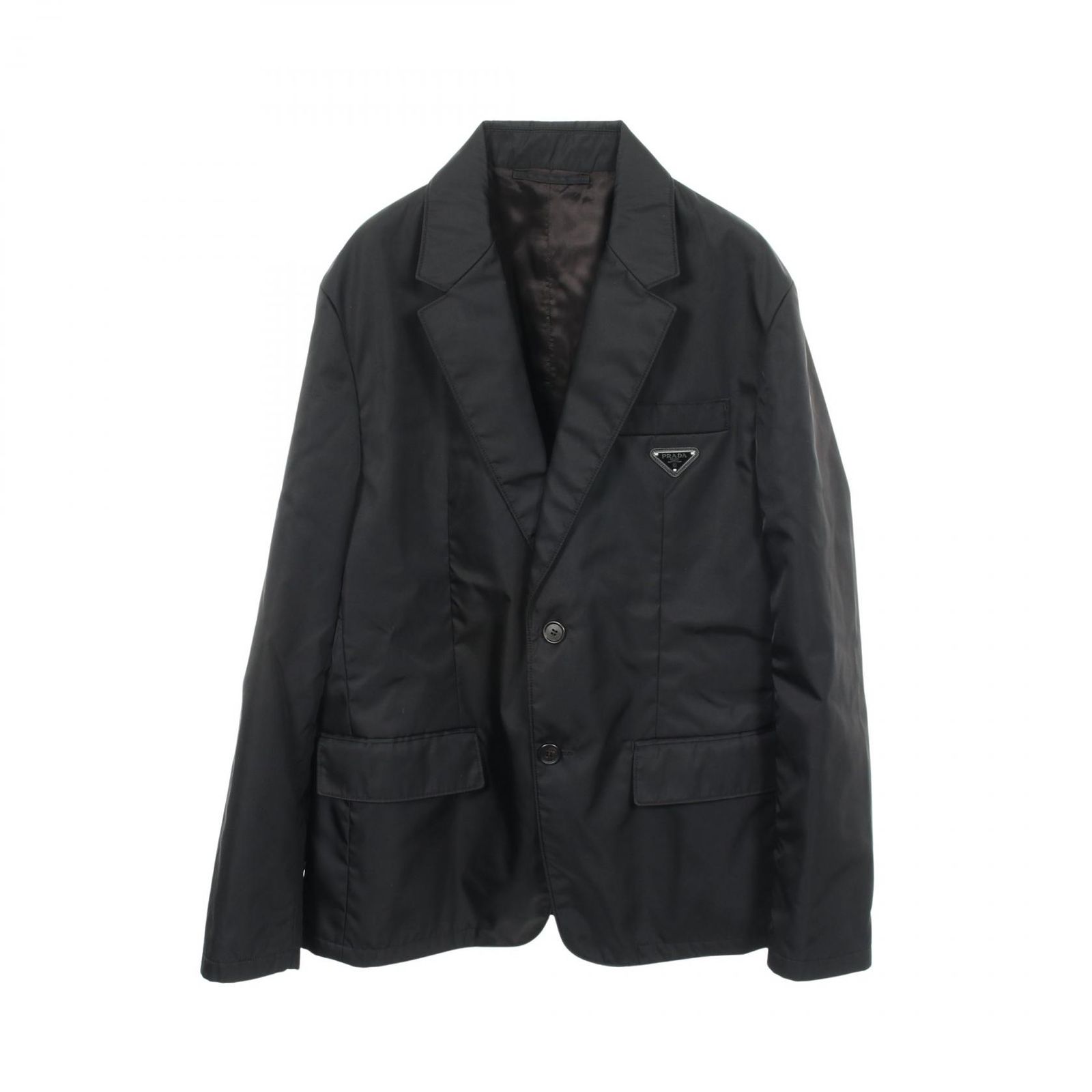 プラダ PRADA テーラードジャケット Re-Nylon 三角プレート SD099 ブラック ナイロン ジャケット メンズ Used A