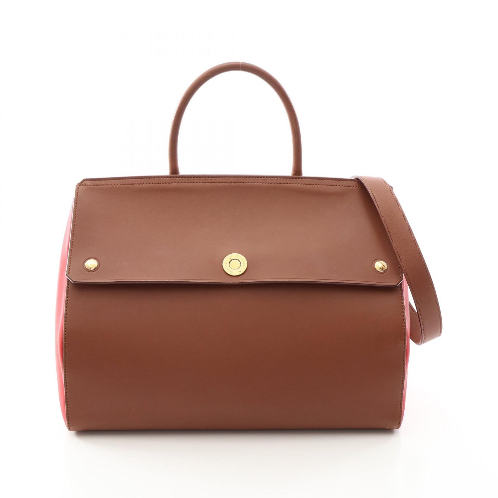 バーバリー BURBERRY トートバッグ エリザベス 2WAY ブラウン/レッド レザー エリザベス 2wayハンド レディース Used B
