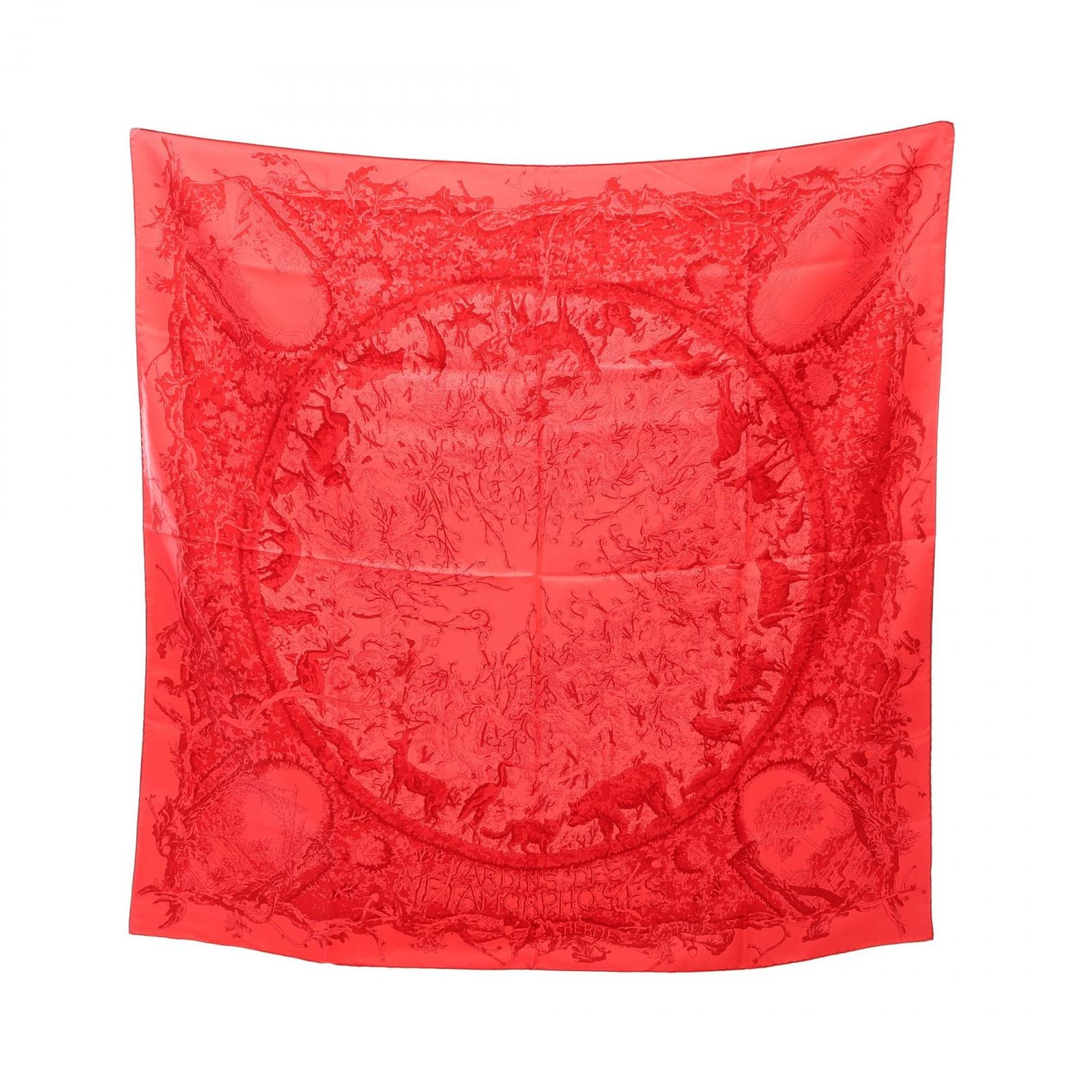 エルメス HERMES スカーフ カレ90 JARDINS DES METAMORPHOSES シルク カレ90 レディース Used A