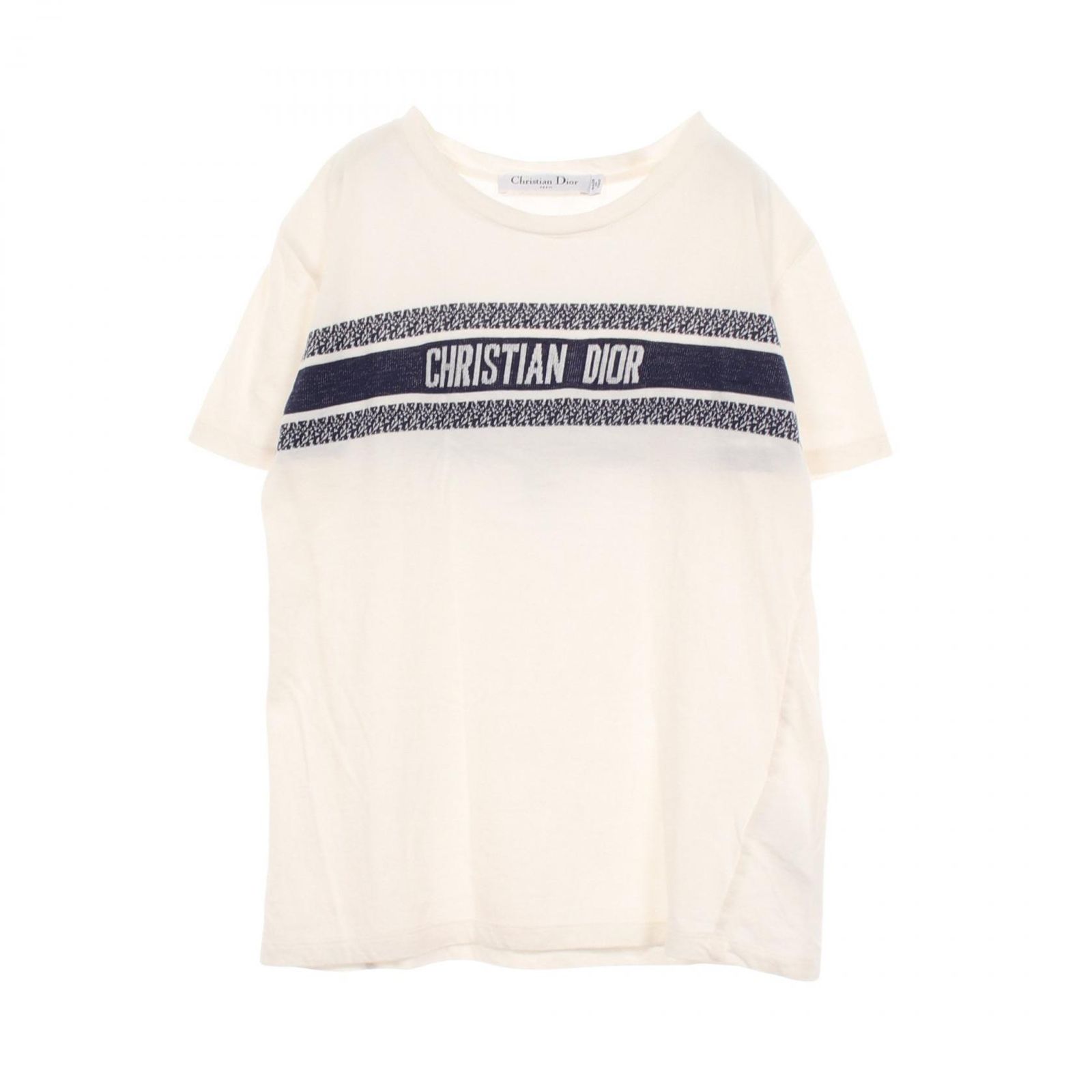 ディオール Dior 半袖Tシャツ シグネチャーバンド コットン Tシャツ レディース Used A