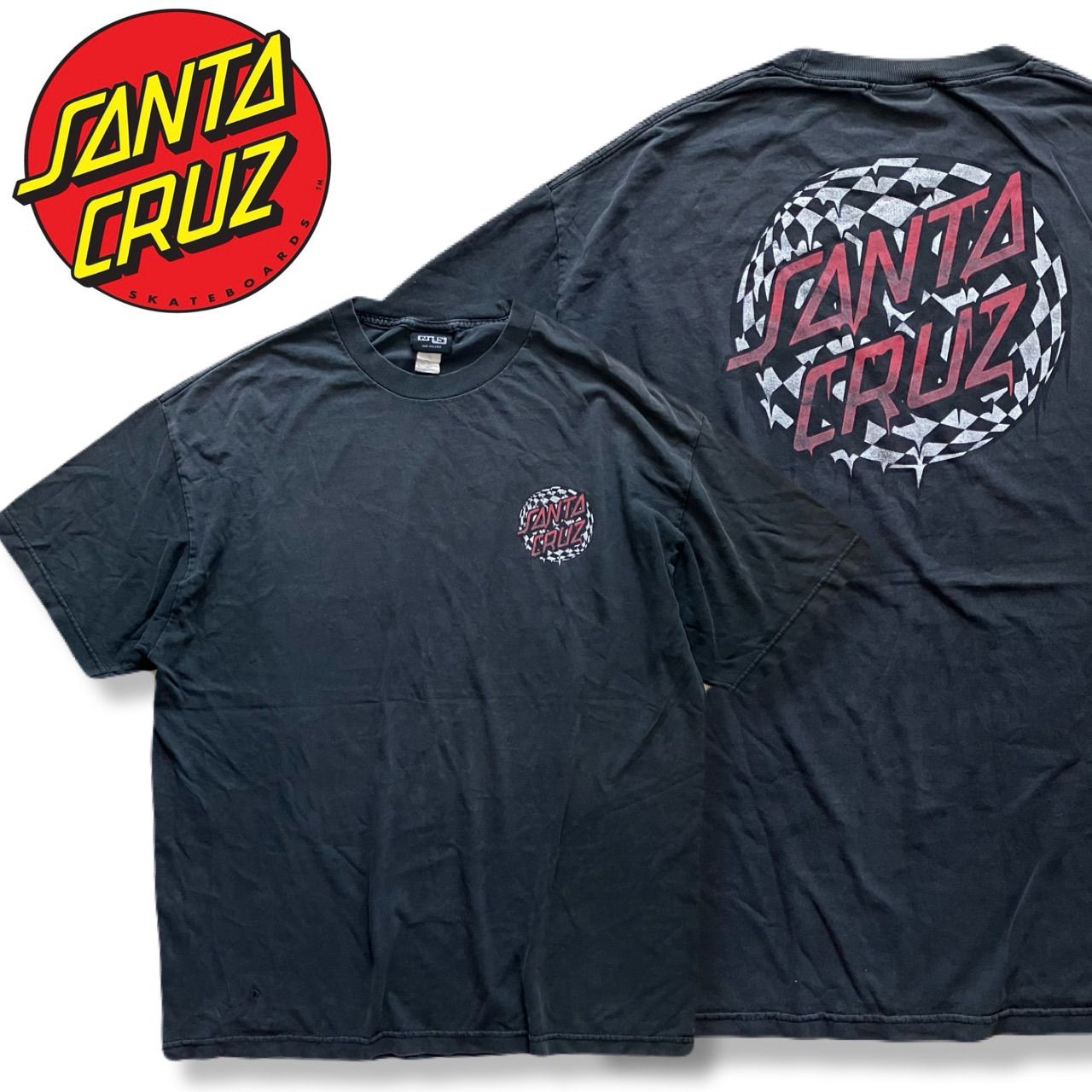 【NHS黒タグ】鬼フェード サンタクルーズ OJweels Tシャツ ビンテージ NHSタグ】ヴィンテージ SANTA CRUZ サンタクルーズ チェッカーサークル