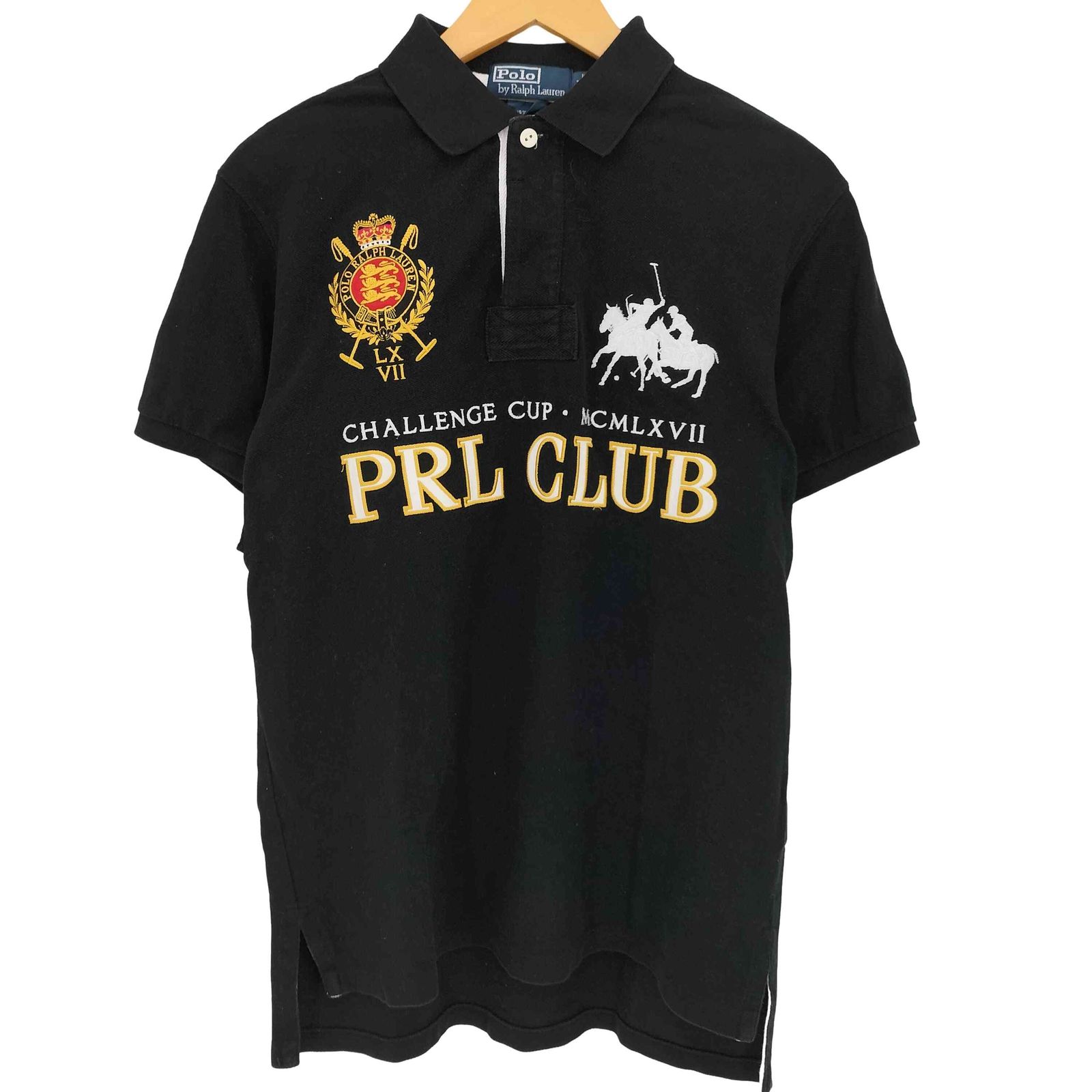 ポロバイラルフローレン Polo by RALPH LAUREN PRL CLUB エンブレム ポニー刺繍 背面ナンバリング3 半袖ポロシャツ メンズ import：M