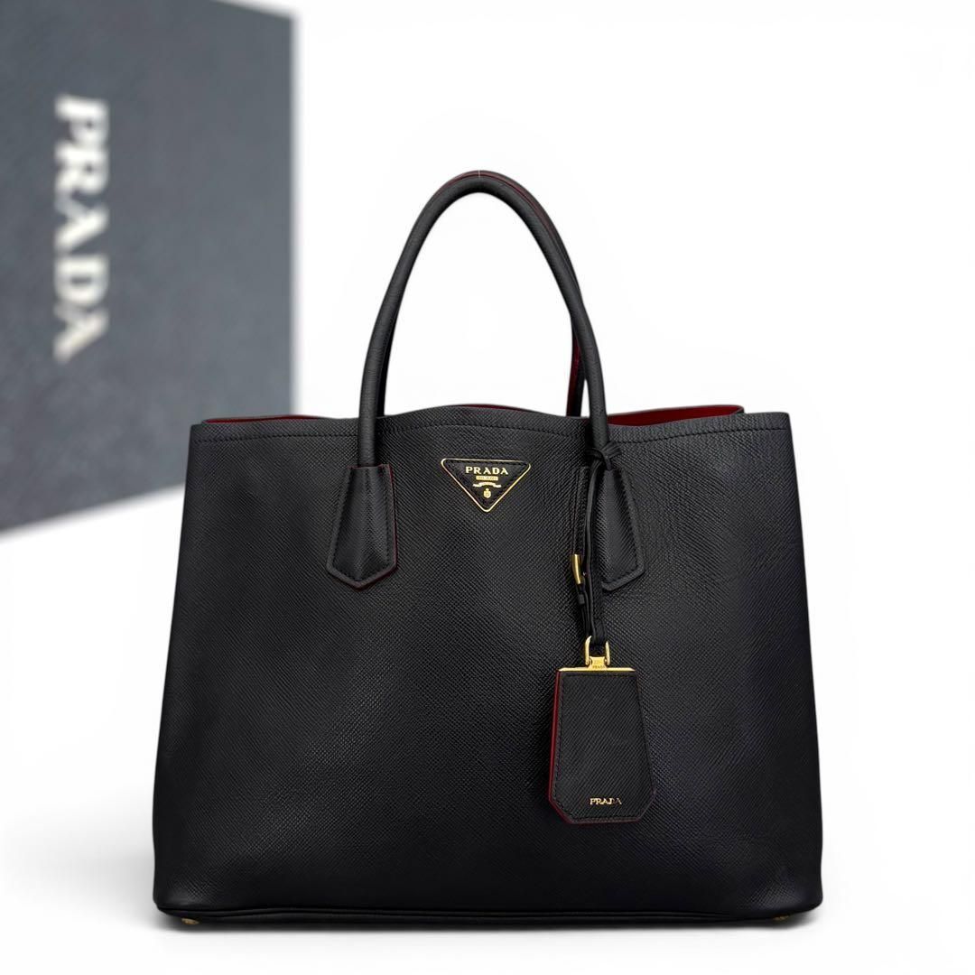 PRADA プラダ　ドゥーブレ　レザー　トートバッグ　バッグ　トートバッグ　プラダ　PRADA　トートバッグ　ショルダーバッグ　ブラック　黒　レディース　キュイール　マザーバッグ 57,750円