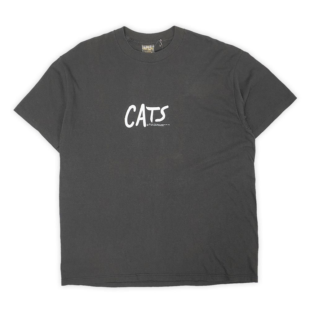 キャッツ CATS 80s 80年代 両面プリントTシャツ ブロードウェイ ミュージカル 猫 ネコ MADE IN USA アメリカ製 ヴィンテージ 古着 メンズ Tシャツ・カットソー ブラック / 黒 XL【中古】