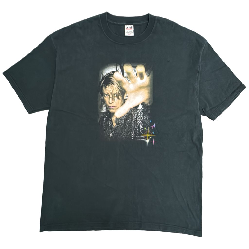 00年代 David Bowie デヴィッド・ボウイ 半袖Ｔシャツ 大きいサイズ ミュージシャン ブラック(メンズ 2X)中古 古着 Y4412