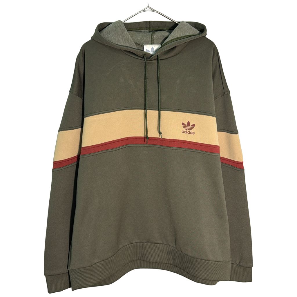 00年代 adidas アディダス ジャージパーカー スポーツ オリーブ(メンズ L)中古 古着 Y4439