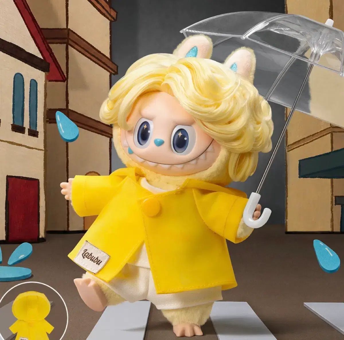 正規品 POP MART ラブブ ヘアサロンシリーズ ぬいぐるみ キーホルダー (レインコート) 未開封 新品
