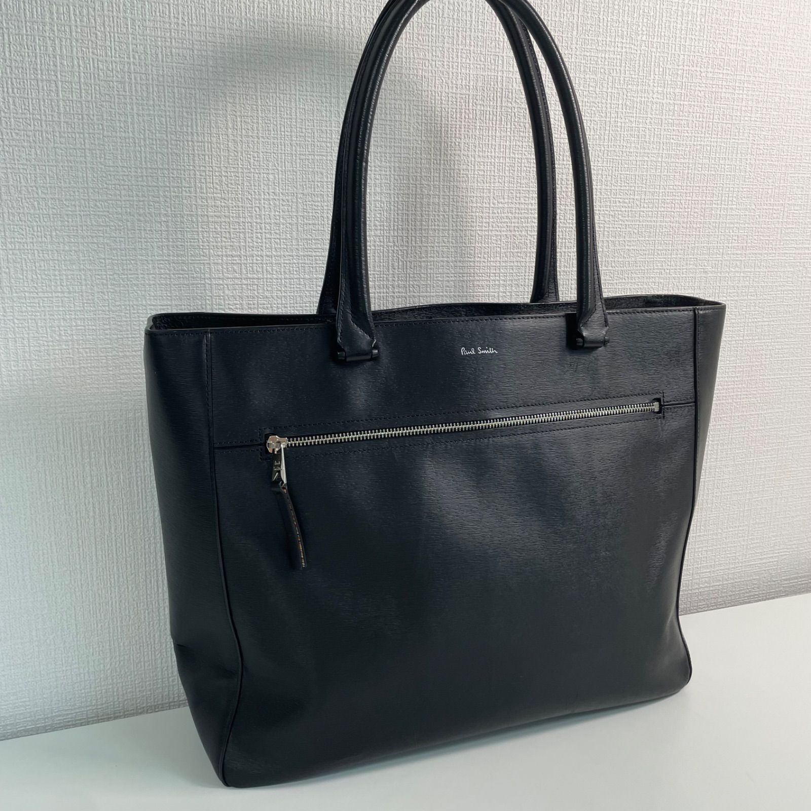 美品 Paul Smith ストローグレインレザー ビジネスバッグ トートバッグ