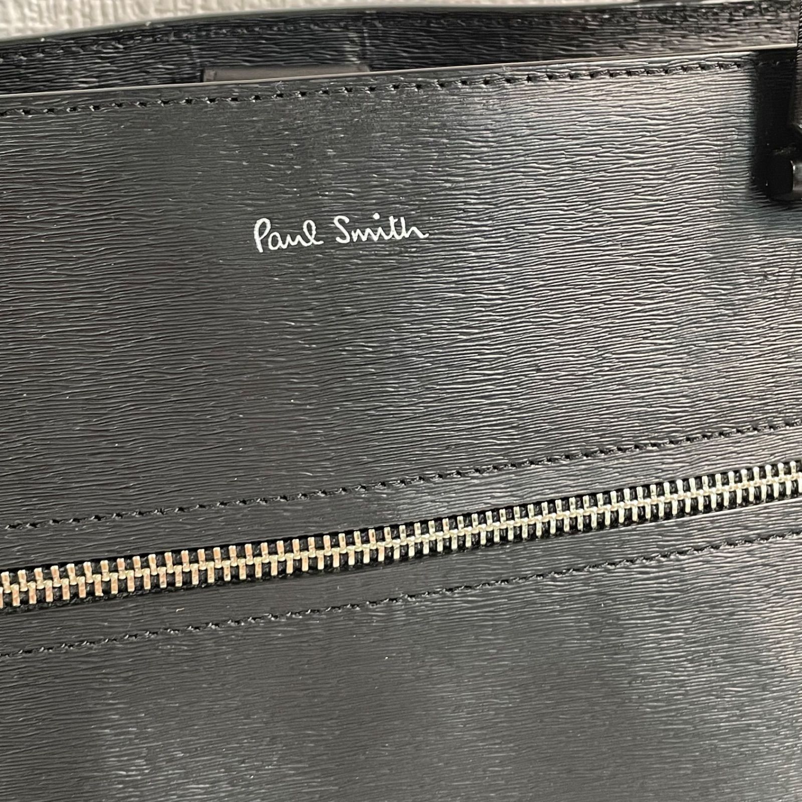 美品 Paul Smith ストローグレインレザー ビジネスバッグ トートバッグ