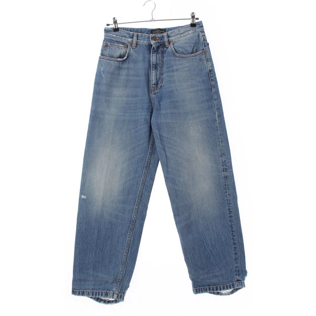 バレンシアガ 22年 ダメージ デニムパンツ ジーンズ 736540 インディゴ XXS【中古】