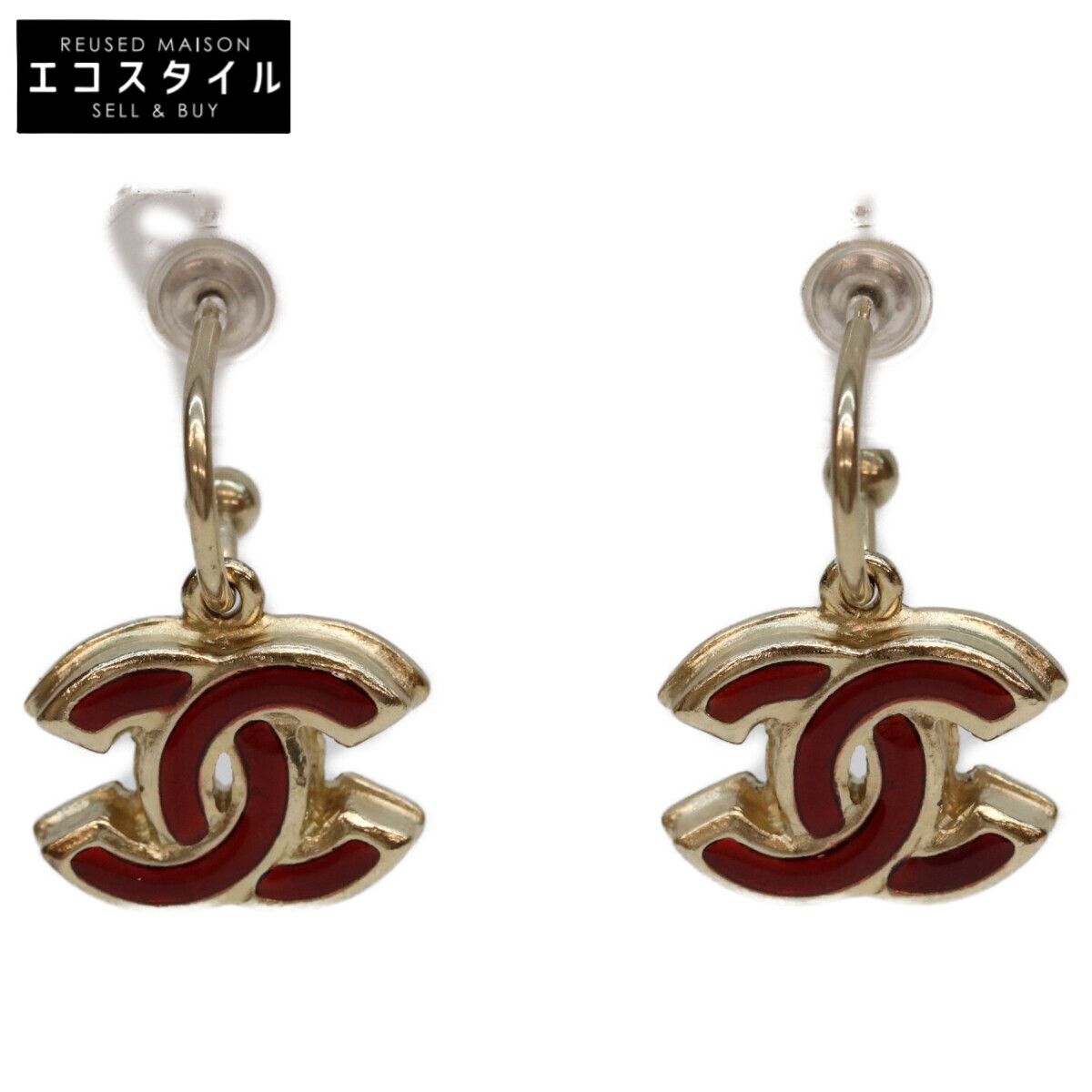 CHANEL シャネル 08P ゴールド レッドココマーク フープピアス 56,035円