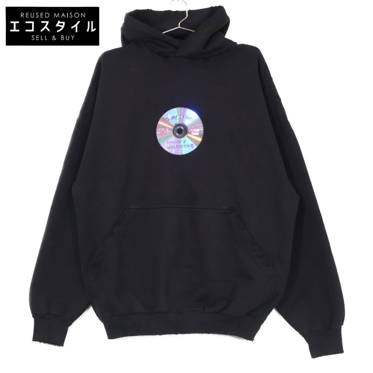 BALENCIAGA　バレンシアガ　【国内正規/23年製】739024 VALENTINE CD HOODIE プルオーバー パーカー　Lパーカー