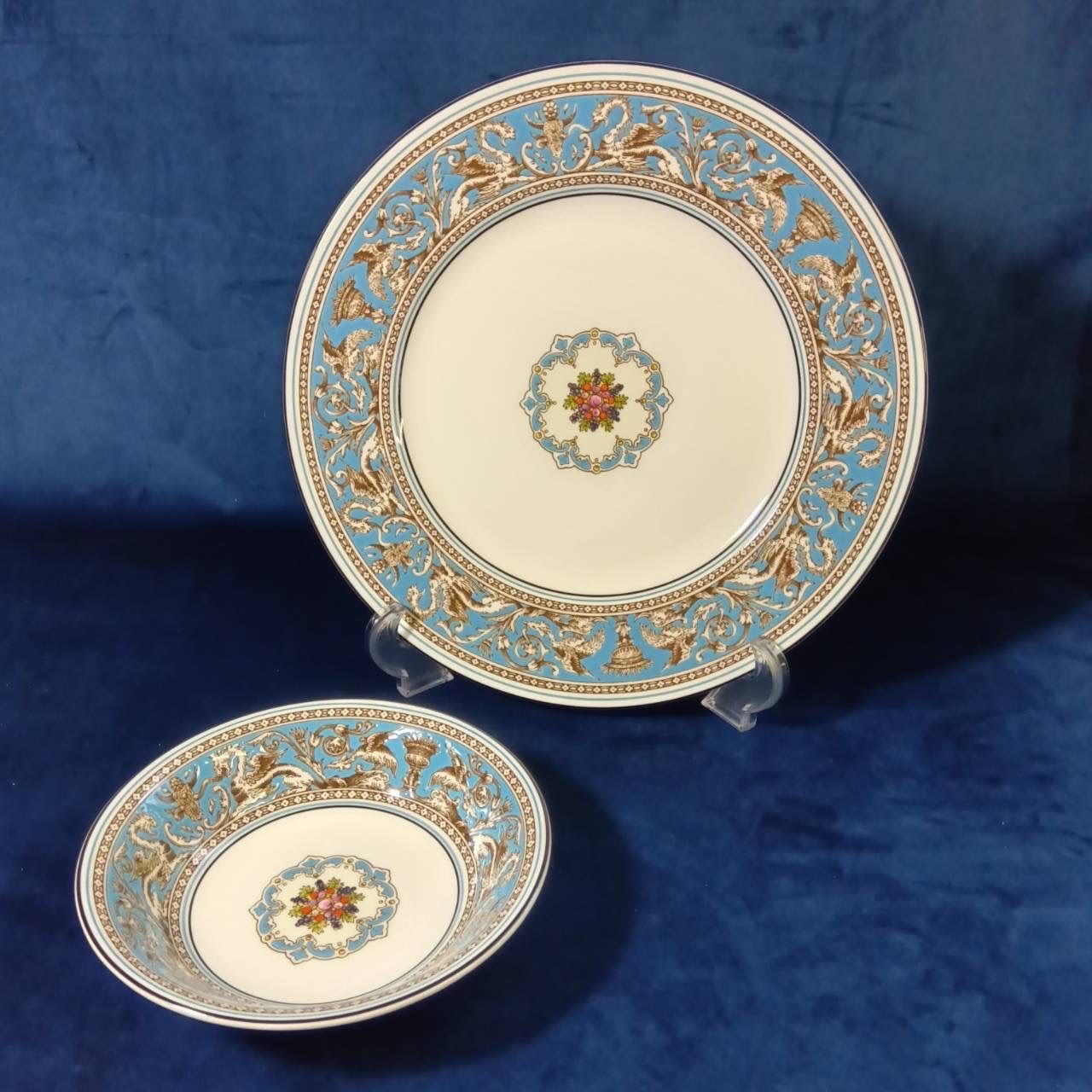 ウェッジウッド Wedgwood フロレンティーン ターコイズ 大皿1枚＋サラダボウル１皿｜2枚セット 260502-284 7,700円