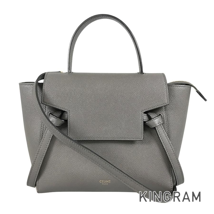 セリーヌ CELINE ベルトバッグ ナノ レザー ハンドバッグ ftj【中古】