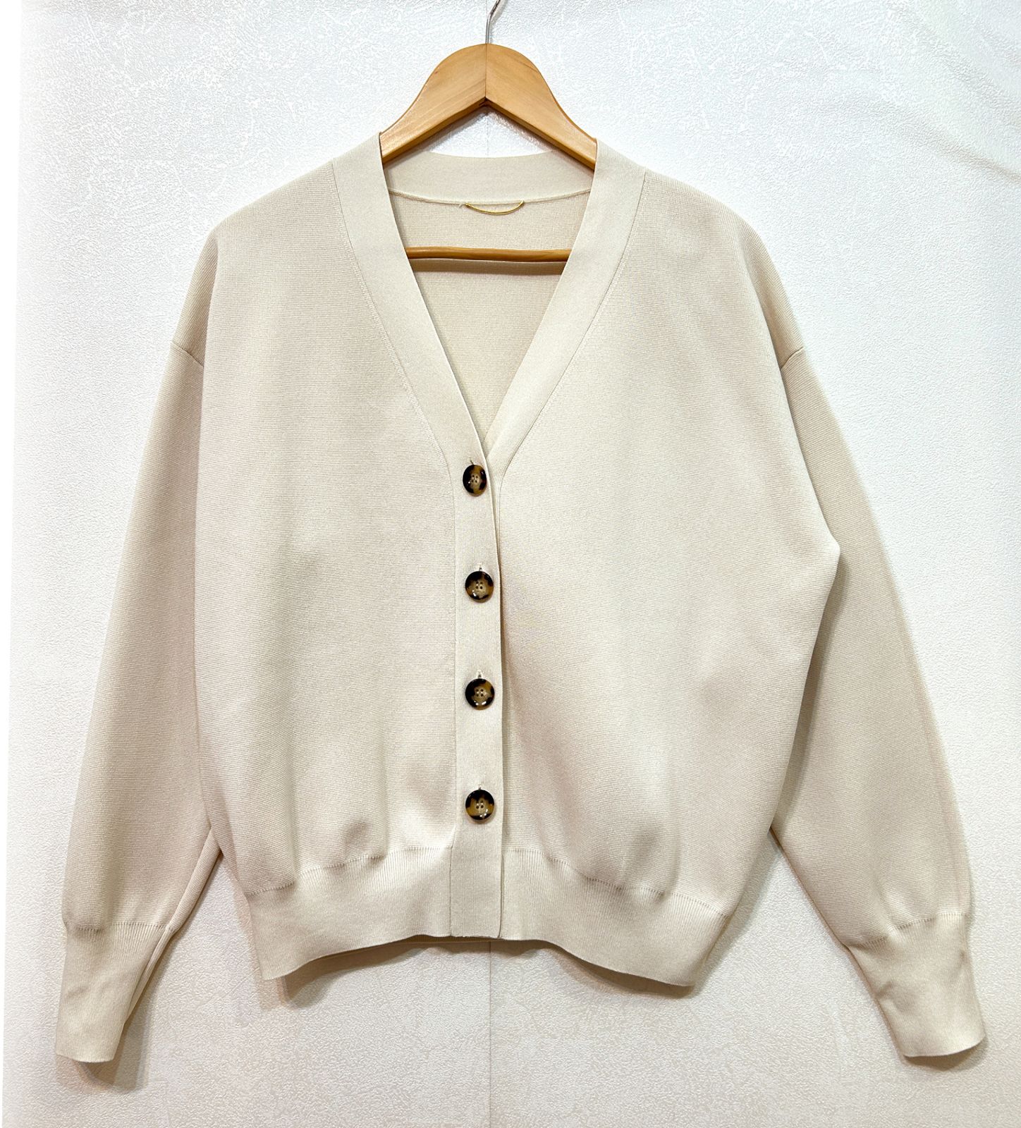 L'Appartement アパルトモン Knit Vneck Cardigan 長袖 ニット カーディガン Vネック アイボリー 23-080-560-2041-1-0 レディース K6-171