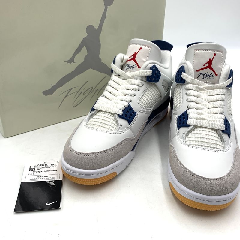 【中古品】 NIKE SB ナイキ エスビー AIR JORDAN 4 RETRO SP SUMMIT WHITE NAVY DR5415-100 エアジョーダン4 レトロ スニーカー 靴 シューズ 【160-260627-ko-07-tei】