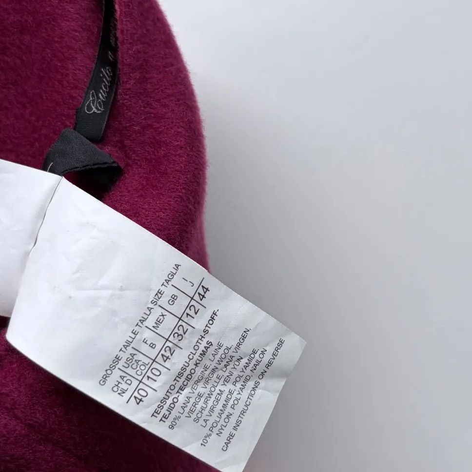 Max Mara Cucito a mano 90%virgin wool リバーシブル コート J44(L