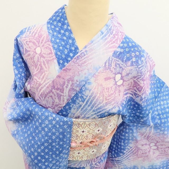 新品・浴衣】有松鳴海絞り 夏着物 綿 仕付け糸付 tomihisa“夢中に