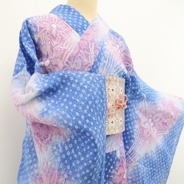 新品・浴衣】有松鳴海絞り 夏着物 綿 仕付け糸付 tomihisa“夢中に