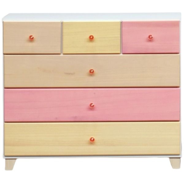 日本製 桐材 チェスト 4段 幅90cm ピンク系 完成品（取手・脚部取り付け）【ピンク・幅90cm】