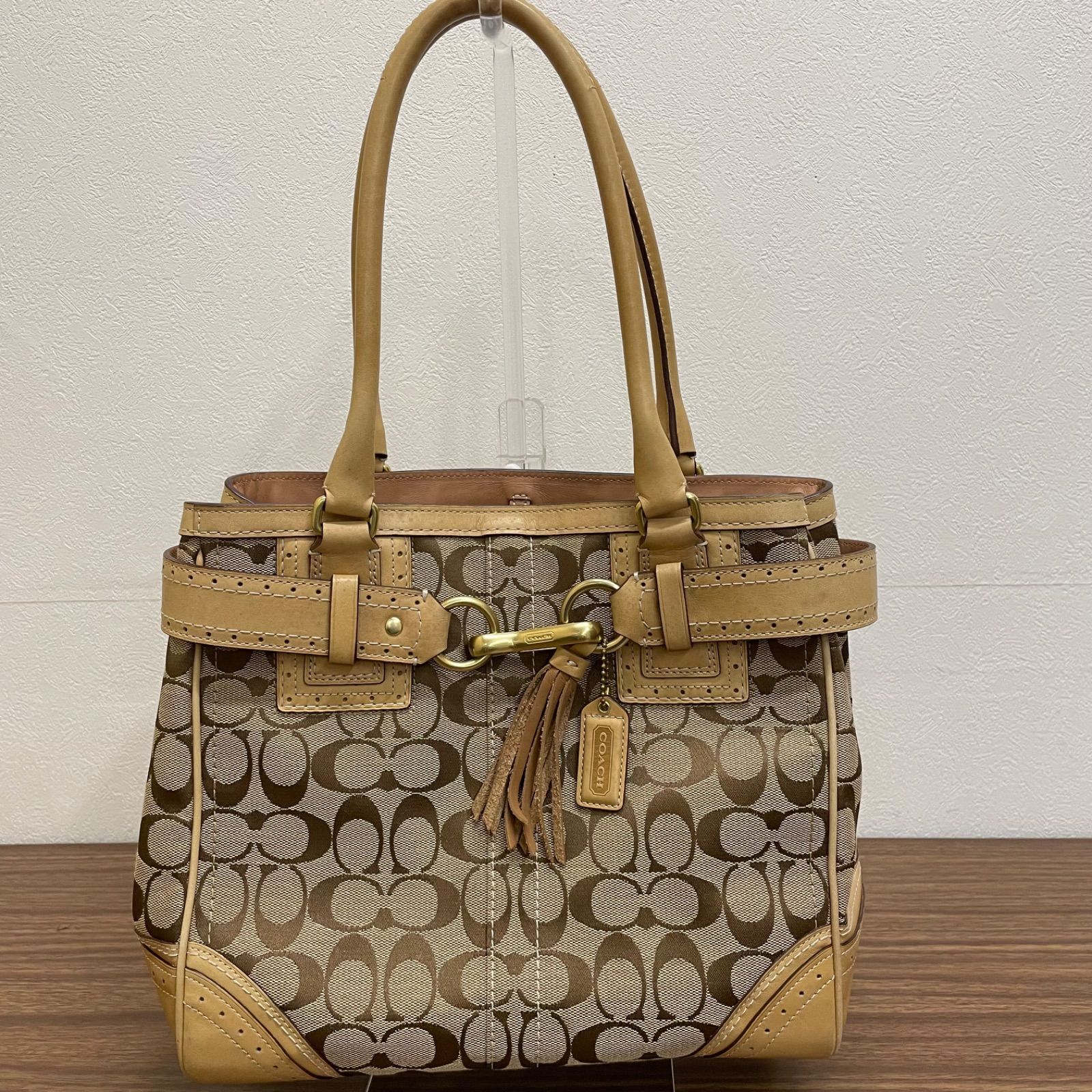 COACH コーチ トートバッグ シグネチャー ターンロック リボン 