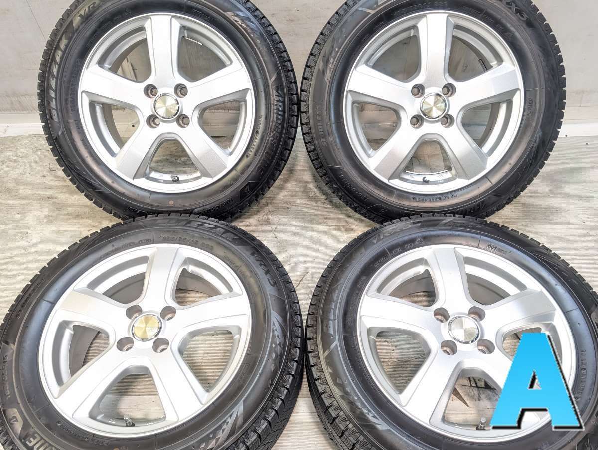 185/65R15 ブリヂストン ブリザック VRX3 　 GRASS 15x6.0 43 100-4穴 中古タイヤ スタッドレスタイヤ ホイールセット 4本セット w15260526009