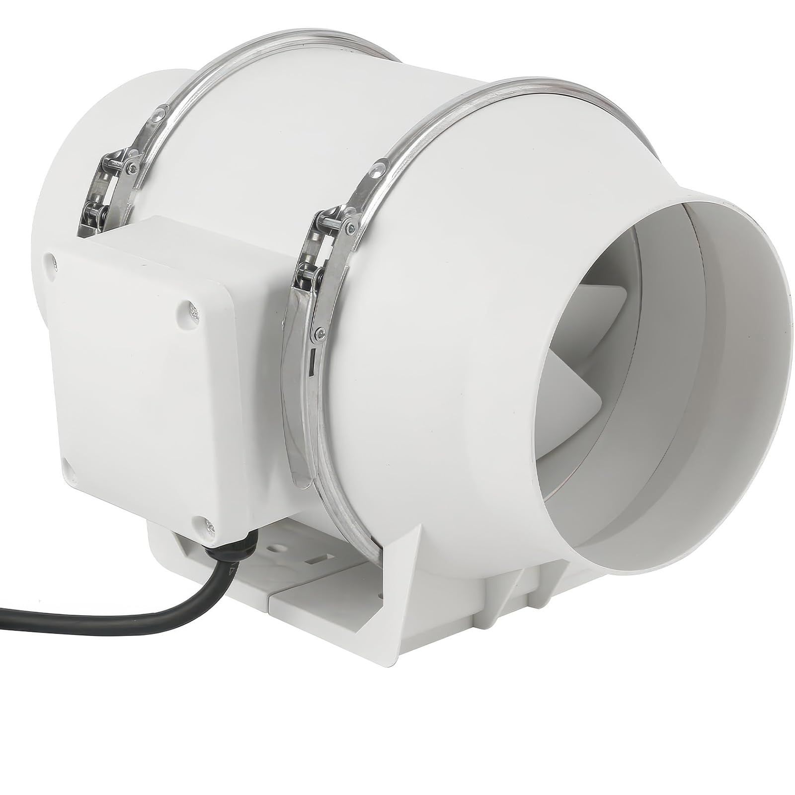 ダクトファン 150mm 高風量540m?/h 強力 静音 省エネ 直列取付 丸型 風速 斜流増圧 高圧風葉 銅モーター 静音軸受 防滴 110V 日本仕様電源 家庭用・業務用・工場用 日本語説明書付t 16c56fe2