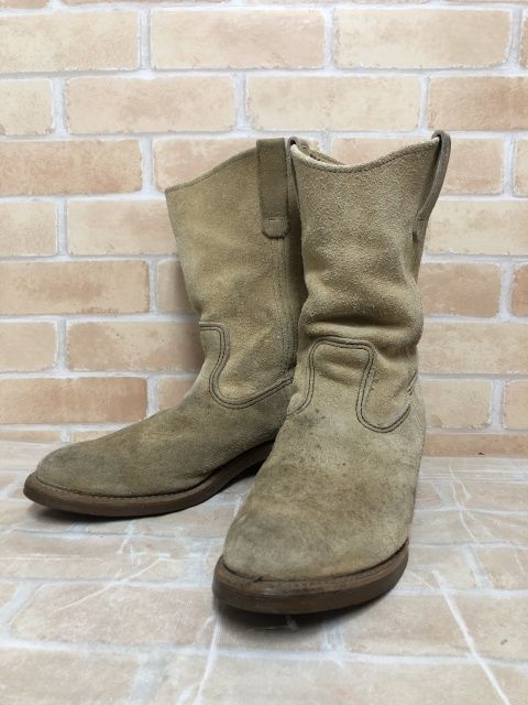 【中古】 RED WING レッドウィング ペコスブーツ スエード ベージュ US8.5（26.5cm) 111434064