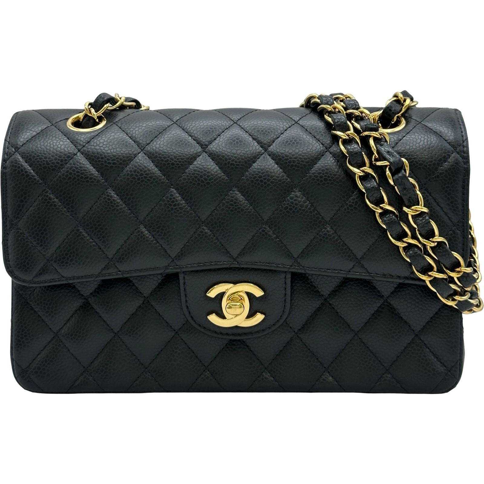 シャネル CHANEL マトラッセ23 A01113 ブラック/ゴールド金具 キャビアスキン レディース ショルダーバッグ