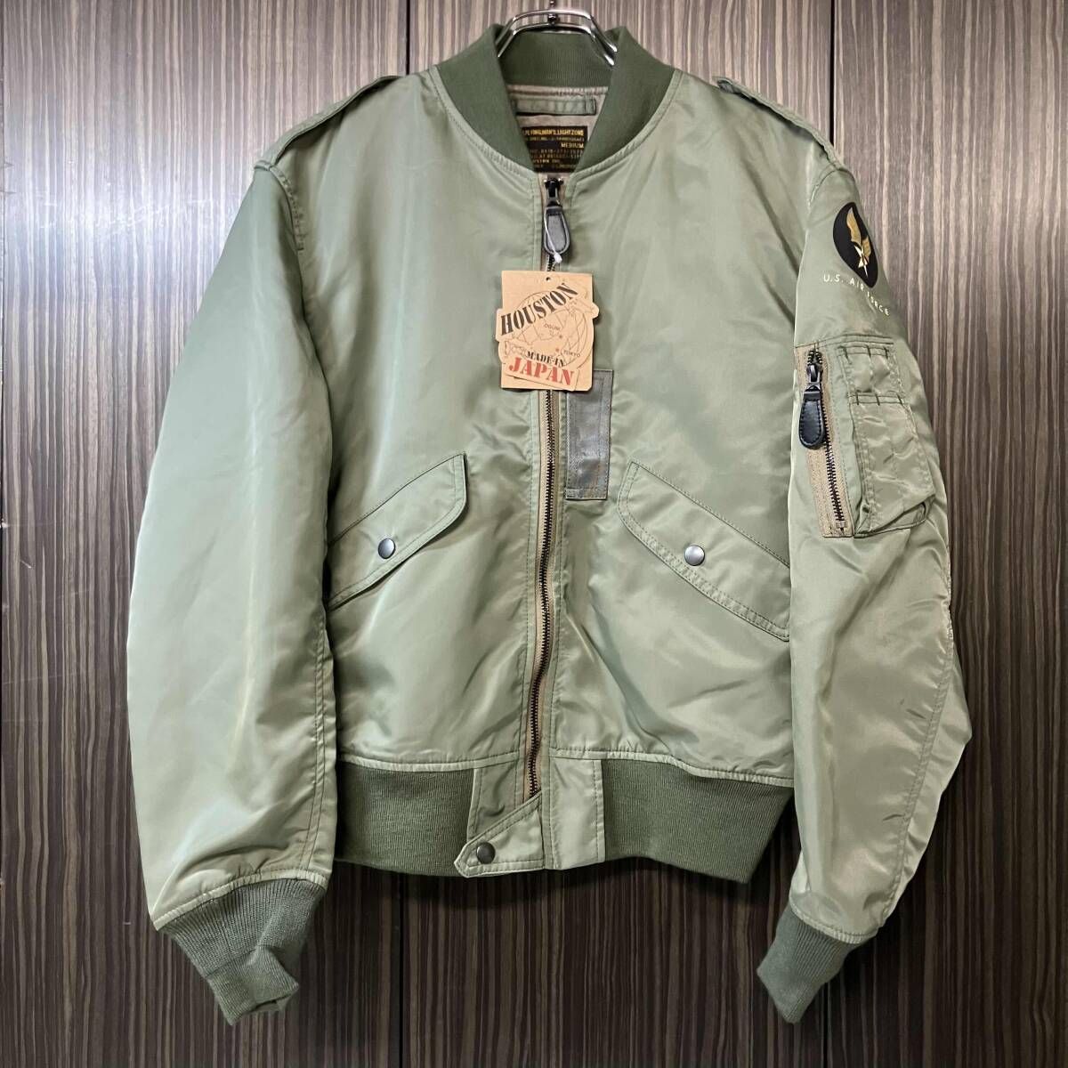 カーキ HOUSTONS サイズ38 ブルゾン カーキ 51-2bx ヒューストン