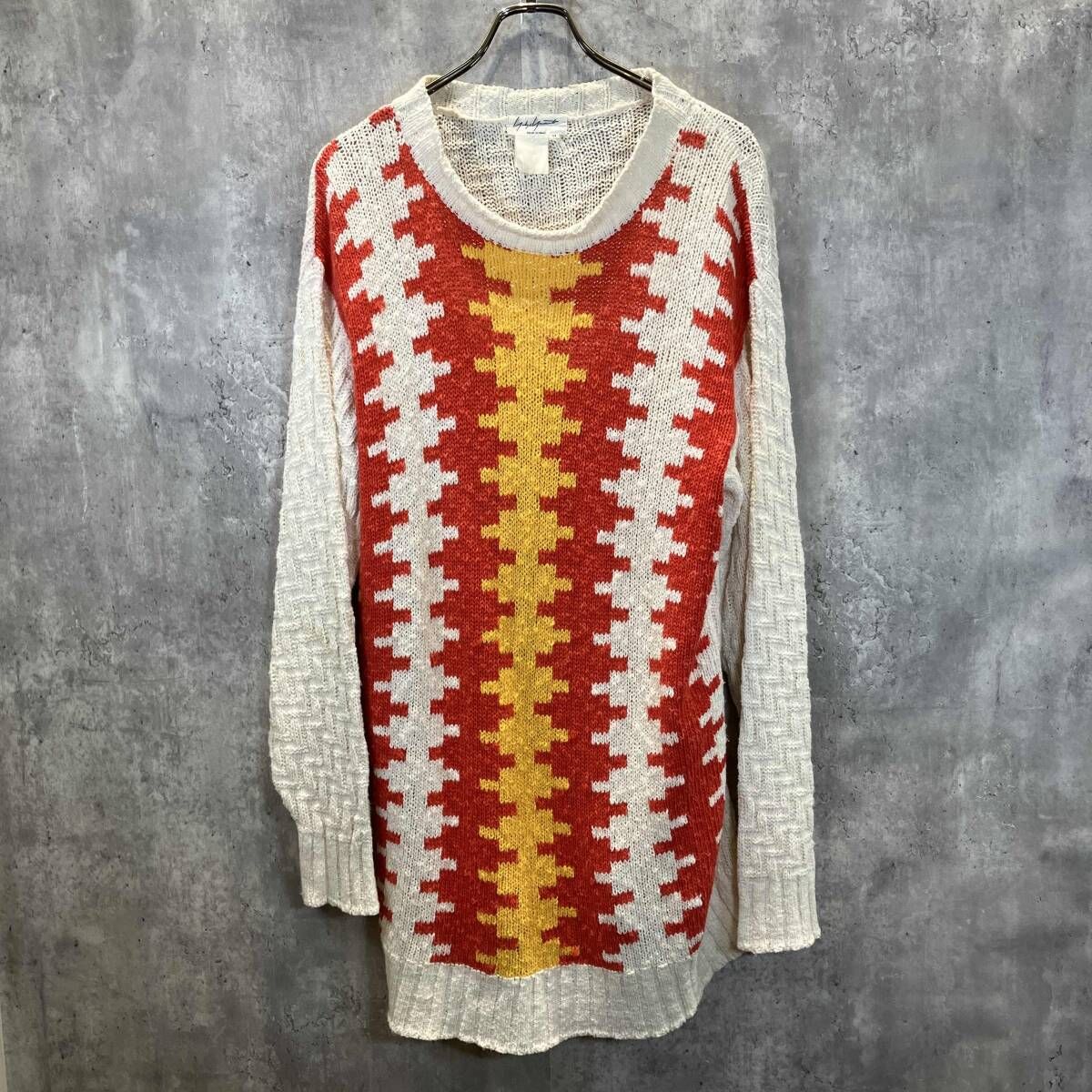 93ss Yohji Yamamoto POUR HOMME Front design summer knit sizeM