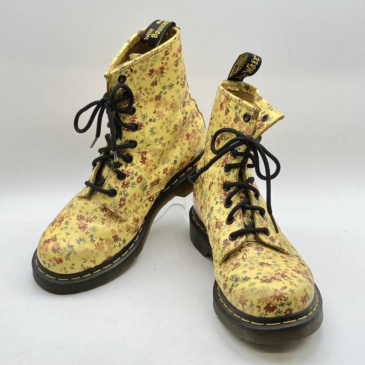 Dr.Martens ドクターマーチン メンズ エンジニアブーツ イエロー フラワー柄 26cm