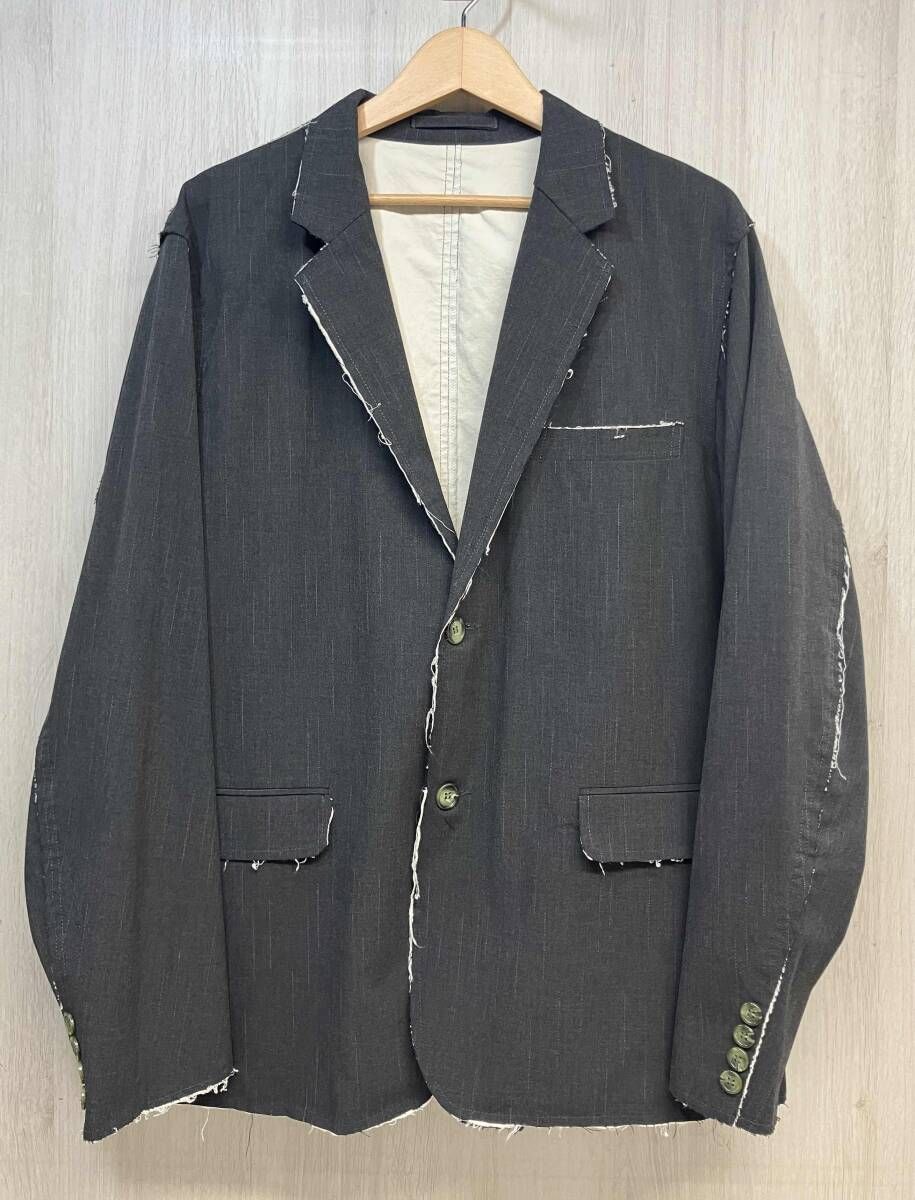 F-LAGSTU-F FLAGSTUFF フラグスタフ SINGLE BREASTED SUIT JKT BORO メンズ テーラード ジャケット ボロ FS1525 ブラック XL